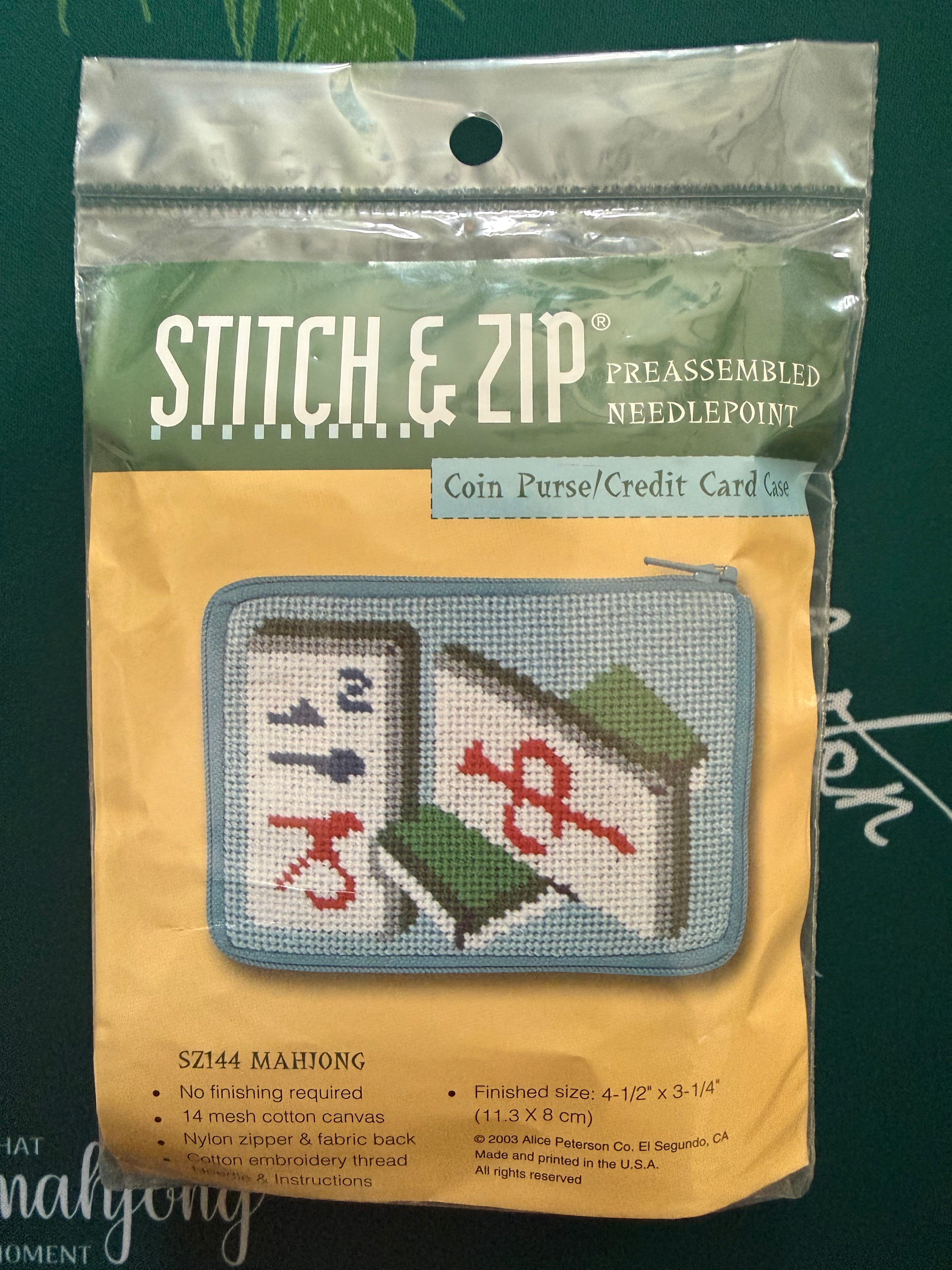 Mahjong coin purse needlepoint kit